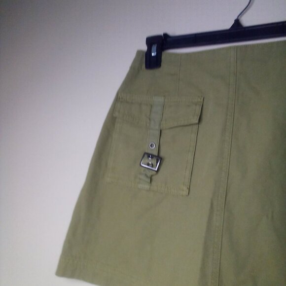 Forever 21 Skirt Juniors M Cargo Pockets Buckle Army Green - Picture 3 of 14